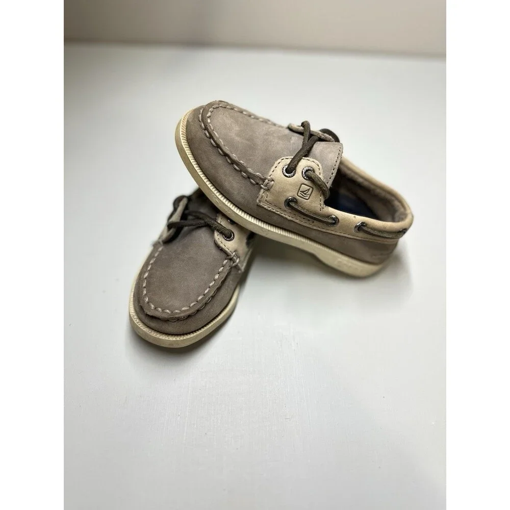 Sperry Top Sider Authentic Original Slip On Boat Shoe Leather Toddler‎ 7.5m